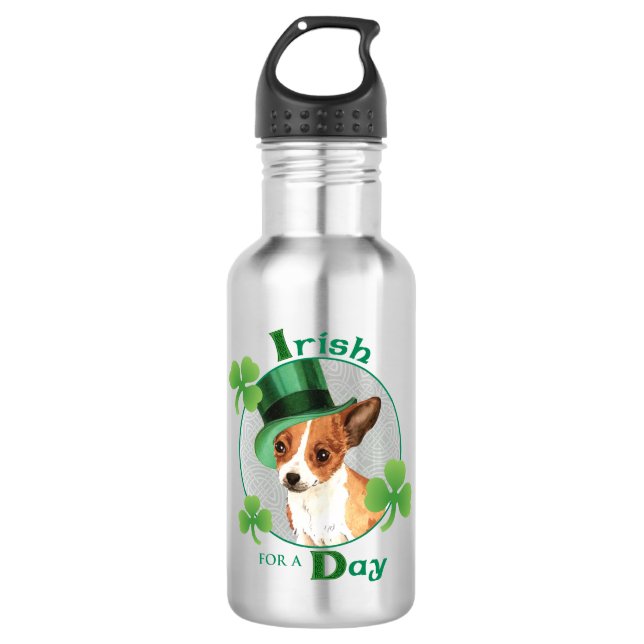 St. Patrick's Day Chihuahua 532 Ml Water Bottle (Front)