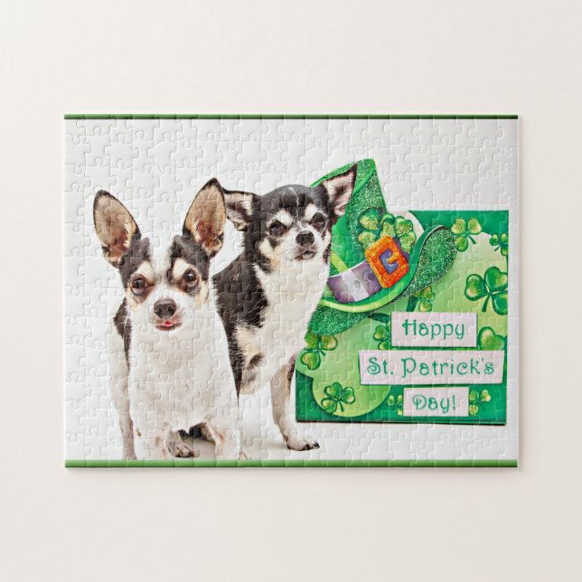St. Patrick's Day Chihuahua's Jigsaw Puzzle (Horizontal)