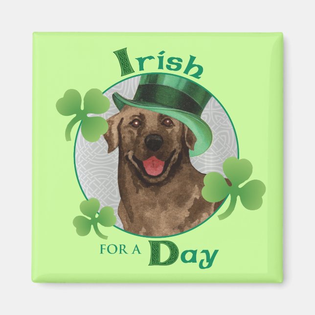 St. Patrick's Day Chocolate Lab Magnet (Front)