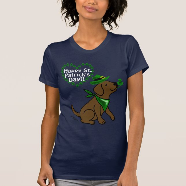St. Patrick's Day Chocolate Labrador T-Shirt (Front)