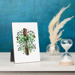 St. Patrick's Day Christian Faith Clover Shamrock Plaque