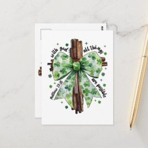 St. Patrick's Day Christian Faith Clover Shamrock Postcard