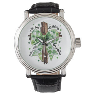 St. Patrick's Day Christian Faith Clover Shamrock Watch