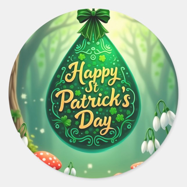 St. Patrick's Day  Classic Round Sticker (Front)