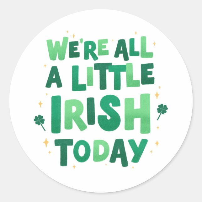 St. Patrick's Day Classic Round Sticker (Front)