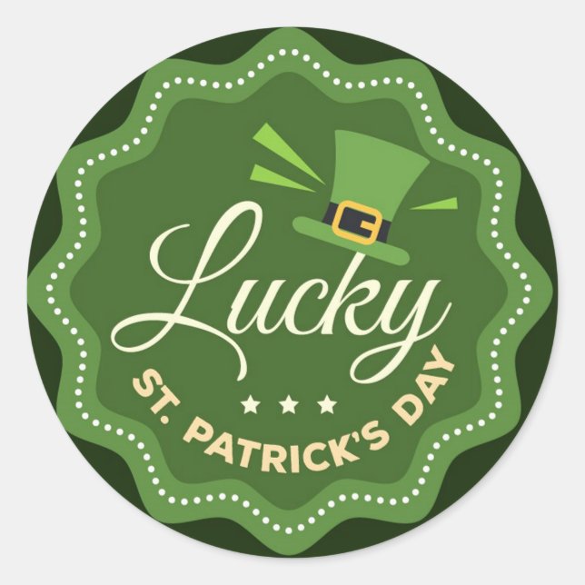 St. Patrick's Day Classic Round Sticker (Front)
