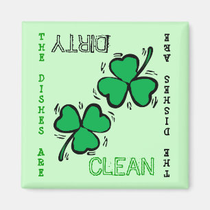 St. Patrick's Day  Clean Dirty Dishwasher Magnet