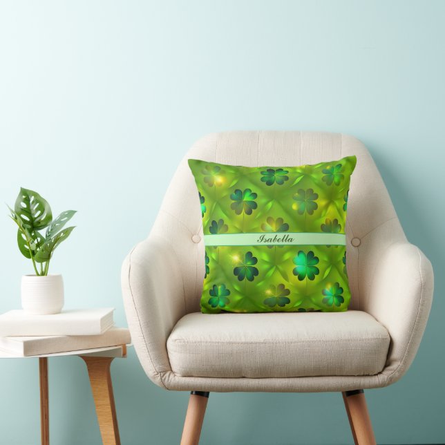 St Patrick's Day Clover 4 Lists Trendy Collection Cushion (Chair)