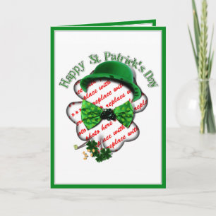 St Patrick's Day Clover Frame w/Adjustable Tie Card