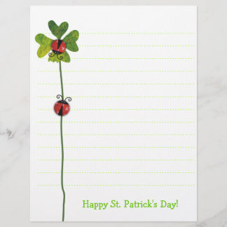 St. Patrick's Day Clover & Ladybugs Stationery