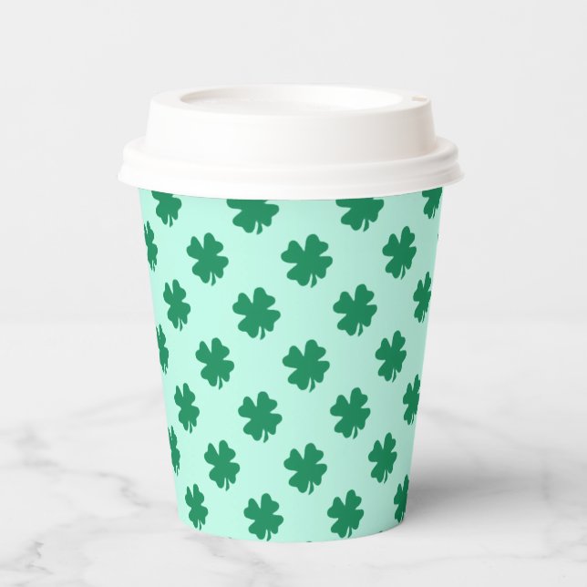 St. Patrick's Day Clover Leaf Pattern Paper Cups (Front)
