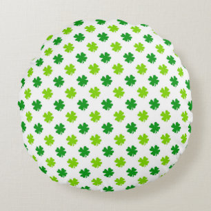 St. Patrick's Day Clover Leaves Pattern-54601 Round Cushion