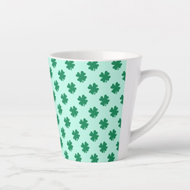 St. Patrick's Day Clover Leaves Pattern-54602 Latte Mug (Right)