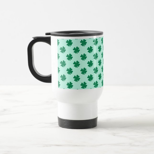 St. Patrick's Day Clover Leaves Pattern-54602 Travel Mug (Left)