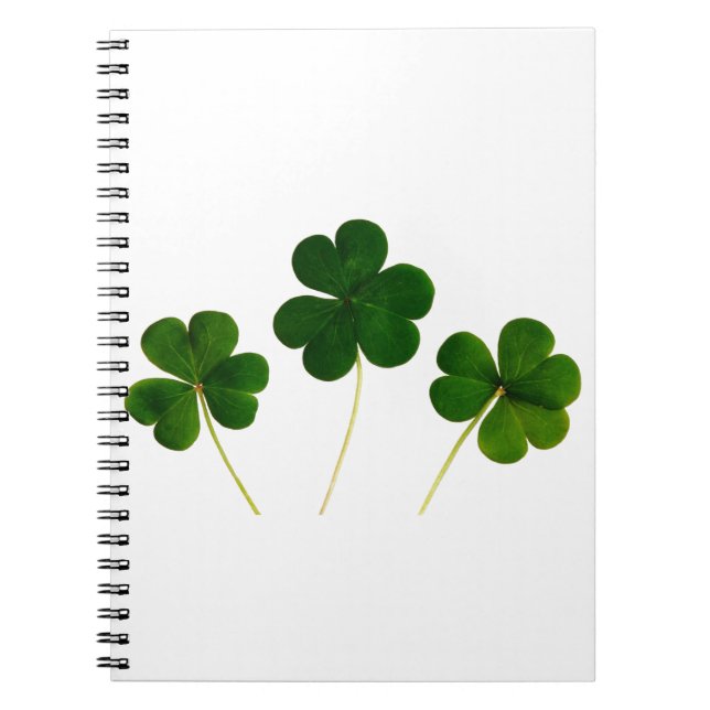 st patricks day clover shamrock spiral notebook (Front)