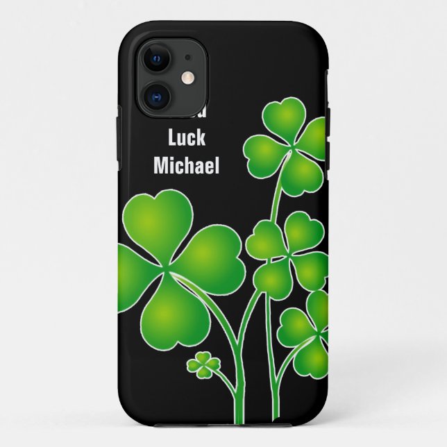 St. Patrick's Day Clover / Shamrocks + your ideas Case-Mate iPhone Case (Back)
