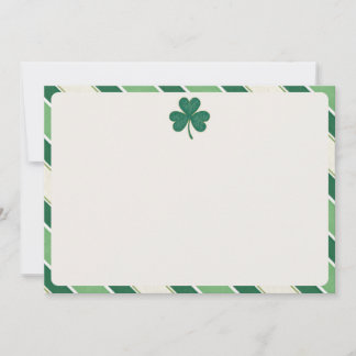 St. Patrick's Day Clover Stationery | Irish-Themed Thank You Card