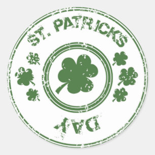 St Patrick's Day Clovers Classic Round Sticker