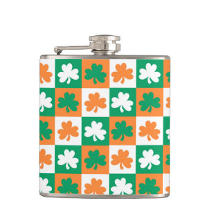 St. Patrick's Day Clovers Hip Flask