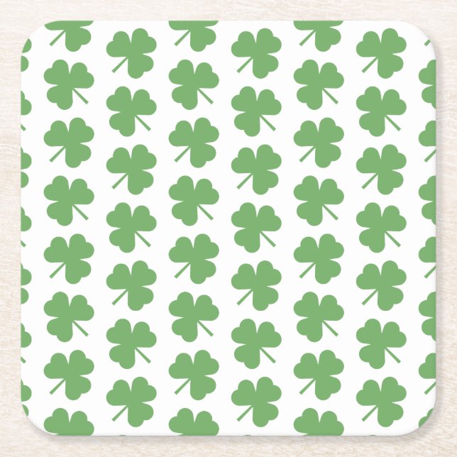 St. Patrick's Day Clovers Paper Coasters (Front)