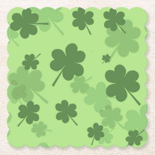 St. Patrick's Day Clovers Paper Coasters