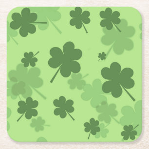 St. Patrick's Day Clovers Paper Coasters