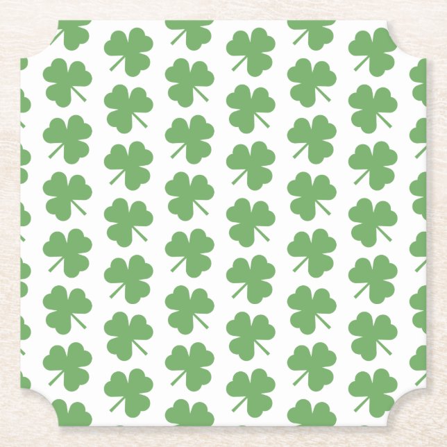 St. Patrick's Day Clovers Paper Coasters (Front)