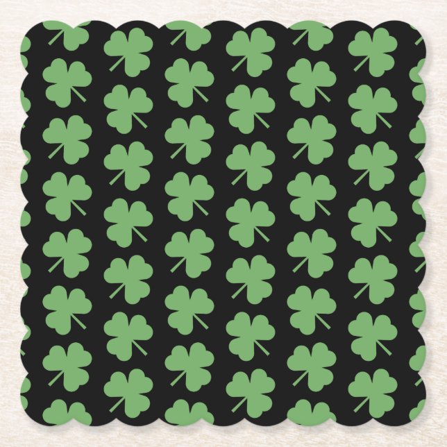 St. Patrick's Day Clovers Paper Coasters (Front)