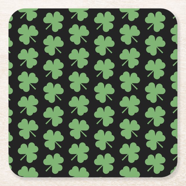 St. Patrick's Day Clovers Paper Coasters (Front)