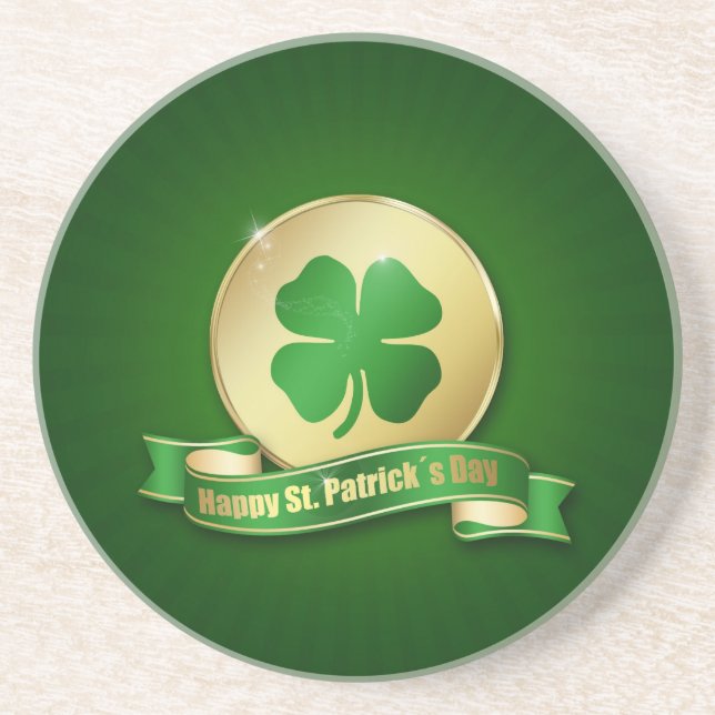 St. Patrick's Day Coin Shamrock Coaster (Front)