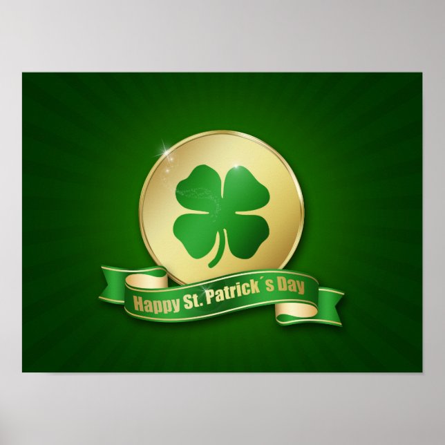 St. Patrick's Day Coin Shamrock Poster (Front)