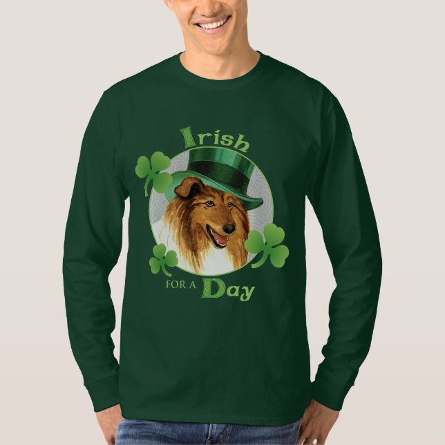 St. Patrick's Day Collie T-Shirt (Front)