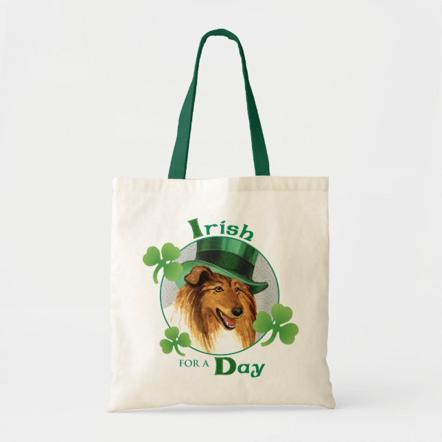 St. Patrick's Day Collie Tote Bag (Front)