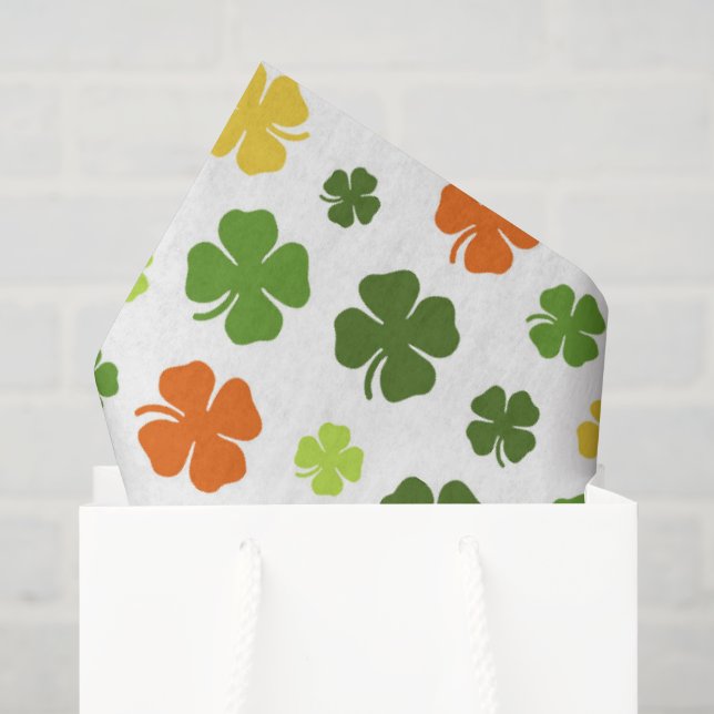 St Patricks Day Colourful Irish Shamrocks Fun Tissue Paper (Gift Bag)