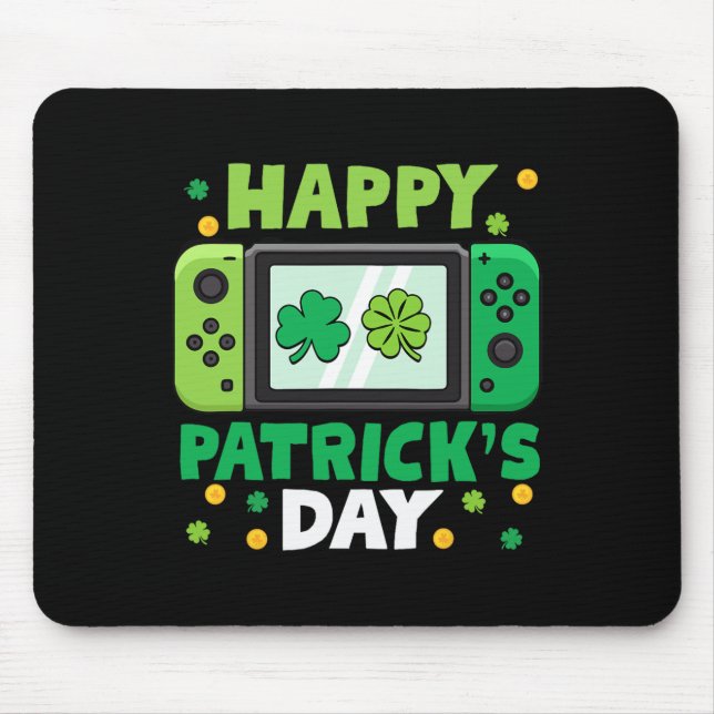 St Patricks Day Controller Video Game Kids Boy Tod Mouse Pad (Front)