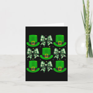 St Patricks Day Coquette Irish Hat And Bow Design  Card