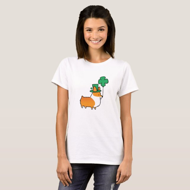 St Patricks Day Corgi Shirt (Front Full)