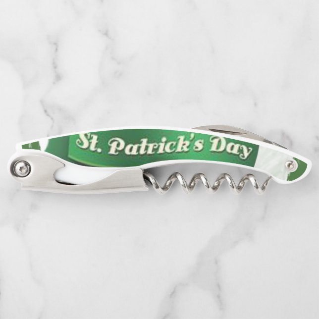 St. Patrick's Day Corkscrew Bottle Opener (Front)