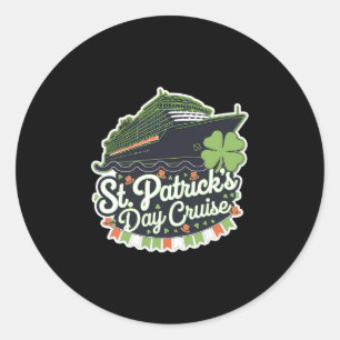 St Patrick's Day Cruise Ship Cruising Shamrock Iri Classic Round Sticker