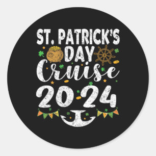 St Patricks Day Cruise Ship Squad 2024 Funny Famil Classic Round Sticker
