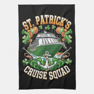 St Patrick's Day Cruise Squad 2025 Family Matching Tea Towel