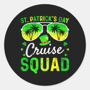 St Patrick's Day Cruise Squad 2025 Funny Family Ma Classic Round Sticker