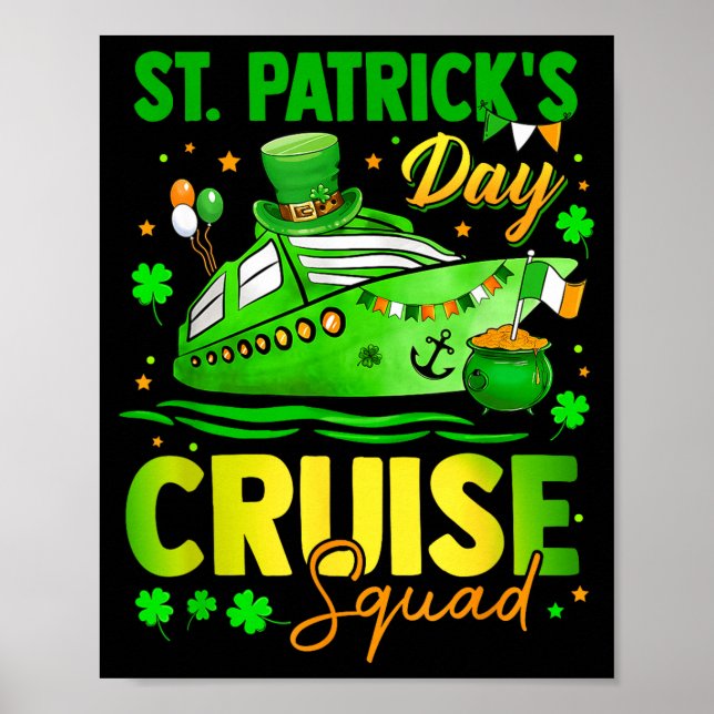 St patrick's day cruise squad crew vacation poster (Front)