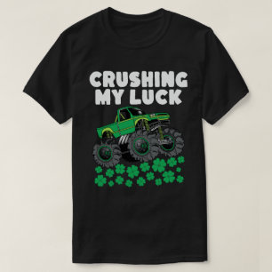 St Patricks Day Crushing My Luck T Rex Truck Kids T-Shirt