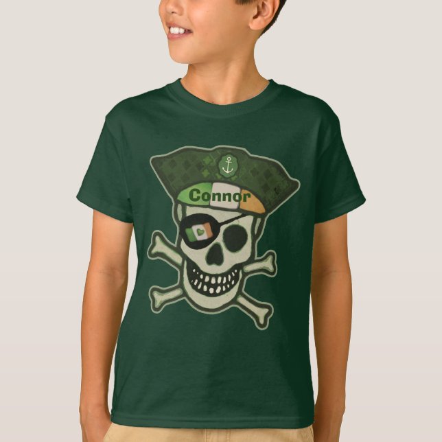St. Patrick's Day Custom Irish Pirate T-Shirt (Front)
