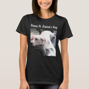 St. Patrick's Day Cute Lazy White Dog Resting T-Shirt