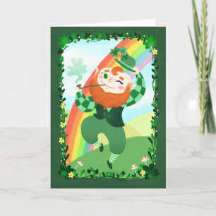 St. Patrick's Day Cute Leprechaun Card