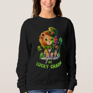 St Patricks Day Cute Luck Charm Lion Kids Sweatshirt