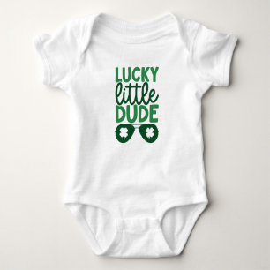 St. Patricks Day Cute Lucky Little Dude Boy Baby Bodysuit