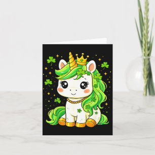St patricks day cute unicorn lepricorn st pattys card